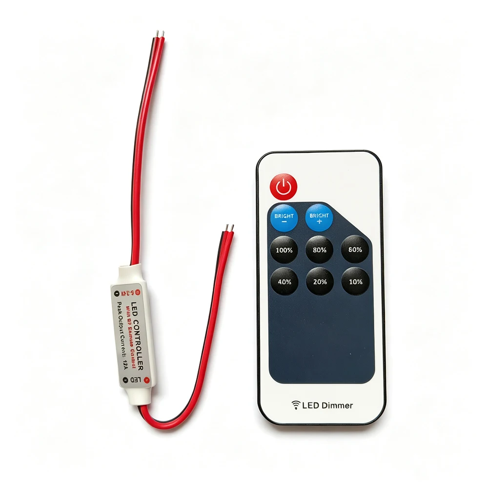 9Keys Led Mini RF Remote Control Dimmer DIM Controller DC5V 12V 24V 6A For Single Color 2835 5050 5730 COB LED Light Strip