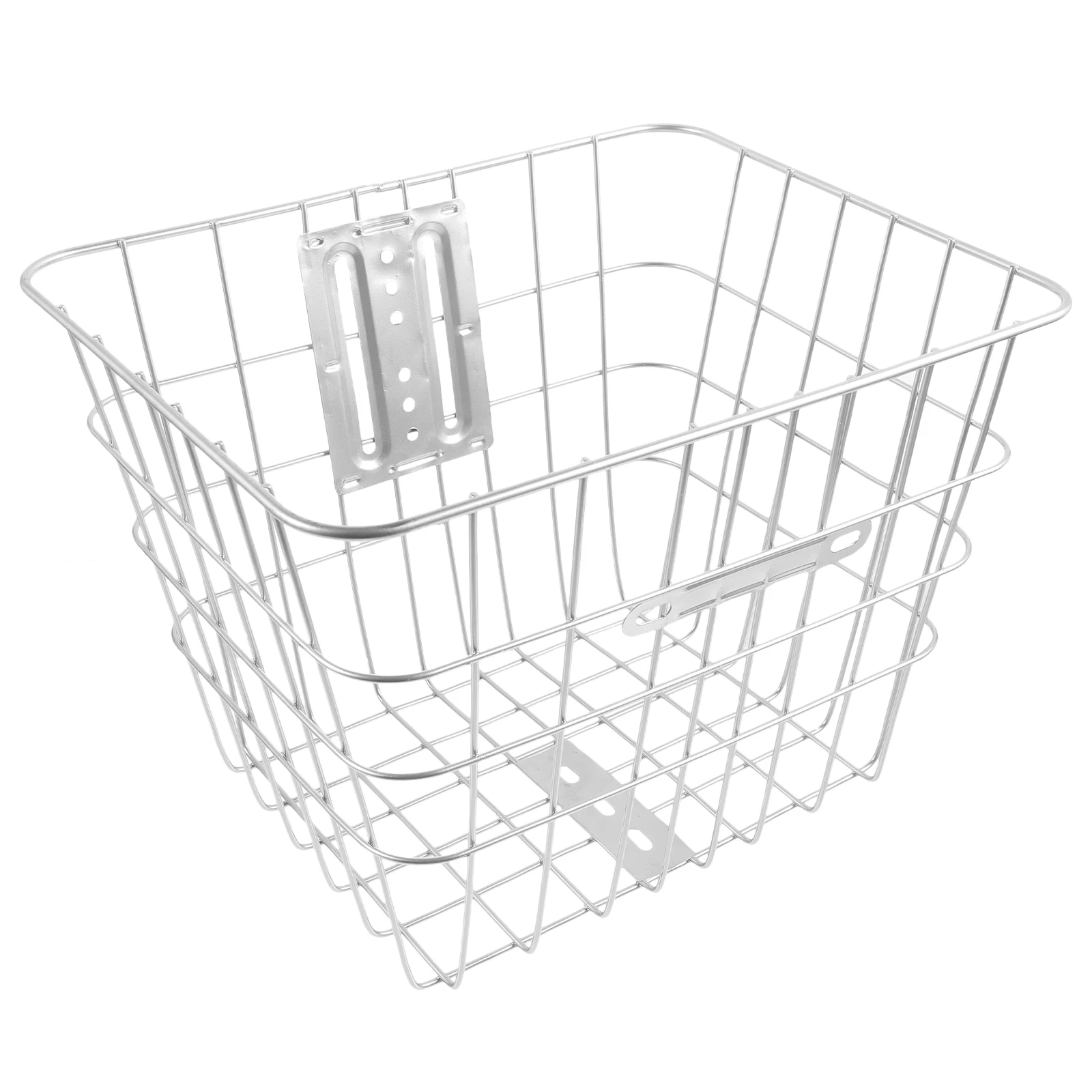 

Rear Bike Silver Large Capacity Metal Storage for Bicycle Outdoor Use Durable Easy Install Safe Detachable Rear Basket Stable