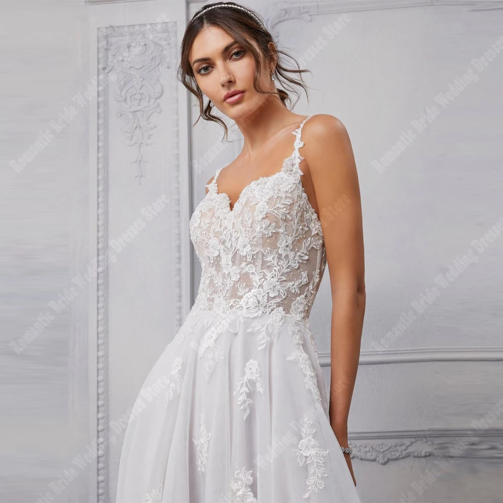 스윗하트 칼라 A 라인 여성 웨딩 드레스 우아한 Tulle Bridal 가운 Mopping Length 연회 Vestidos De Novias Customized