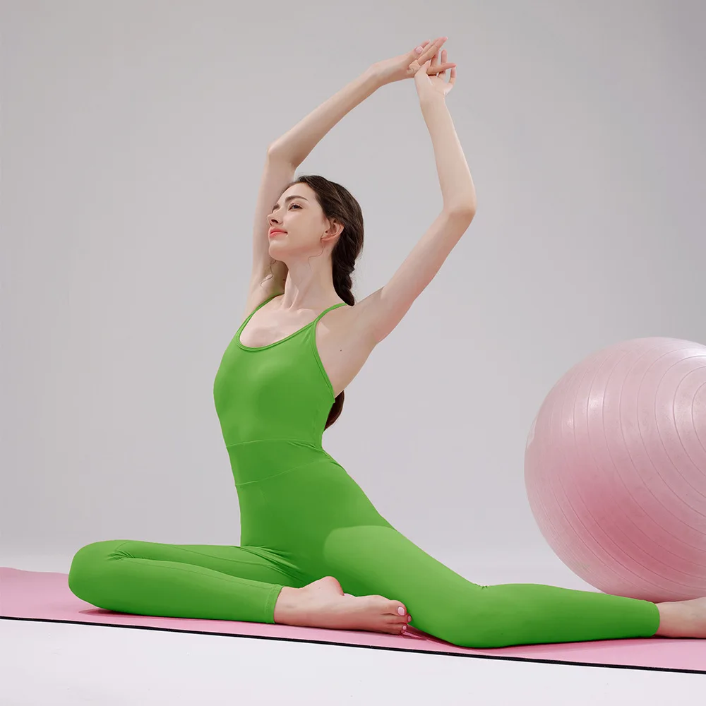 بدلة يوجا هوائية للتمرين بدلة لياقة بدنية ملابس رياضية سيامية بدلة رياضية للنساء ملابس رياضية قطعة واحدة بدلة يوجا بيلاتيس