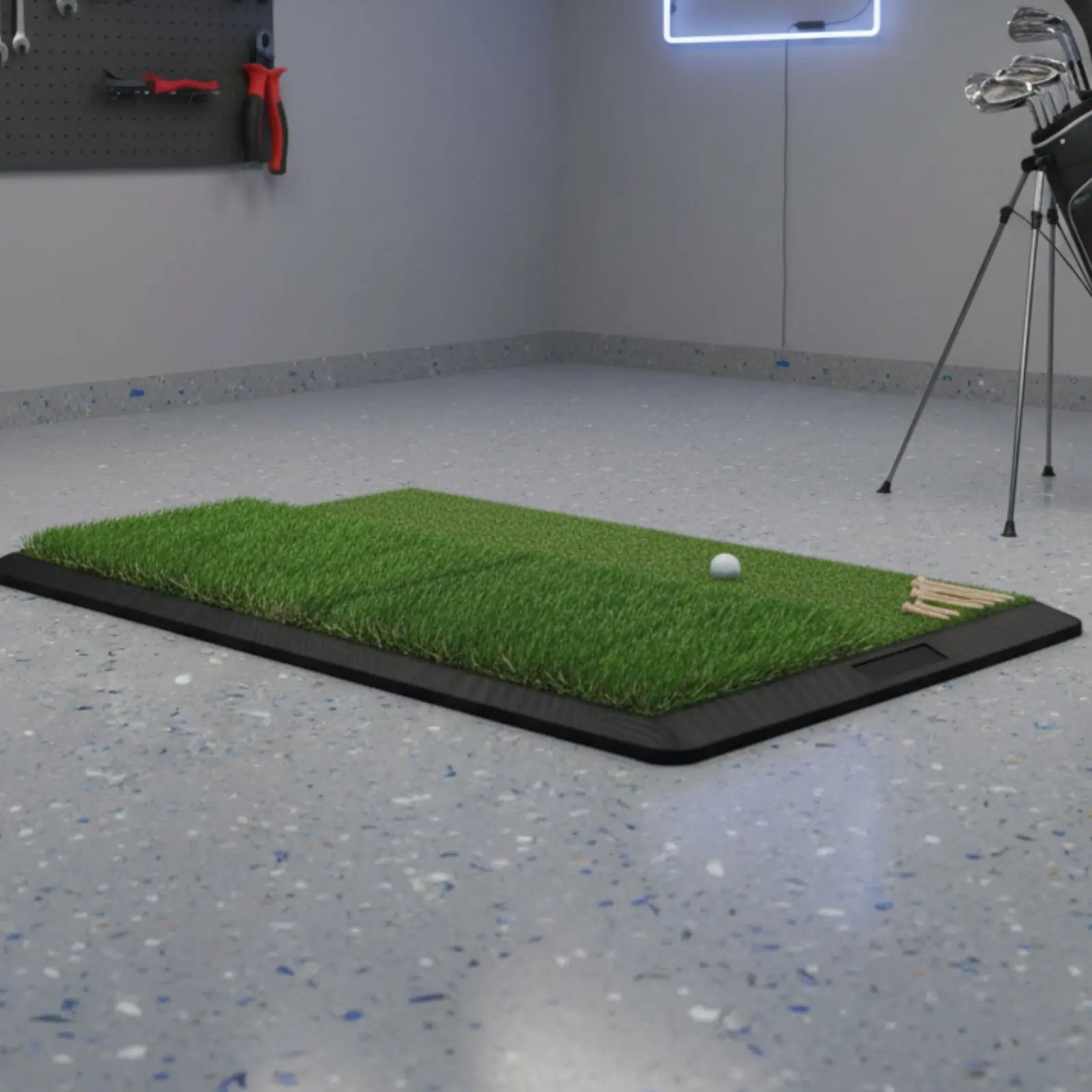 Sport Hitting Mat Anti-Slip Rubber Base Sport Swing Training Mat Artificial Grass Practice Pad Weather Resistant Sports