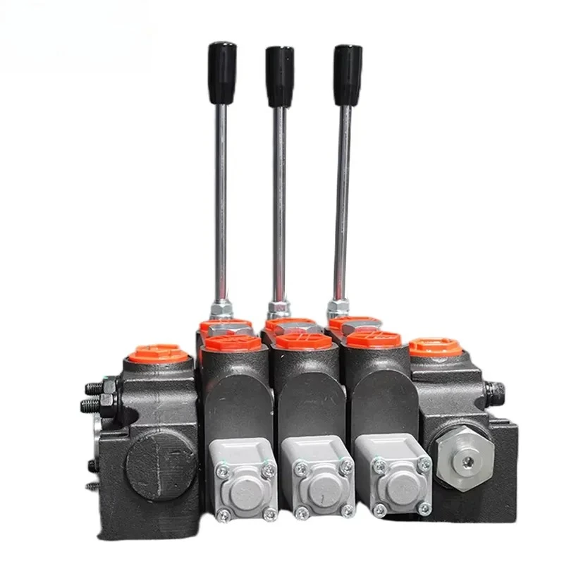 200 Lpm High Flow Hydraulic Pilot Control Valve Rotary Joystick Control DCV200 6 Spool Lever Sectional Directional Control