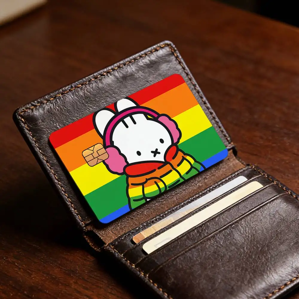 Cartoon-Hasenmotiv, süßes M-Miffy N-Nijntje-Design, exquisite Kartensticker für Debit-, Kredit- und Bankkarten, Schutzhülle, Geschenk für Schüler. – Detail 19