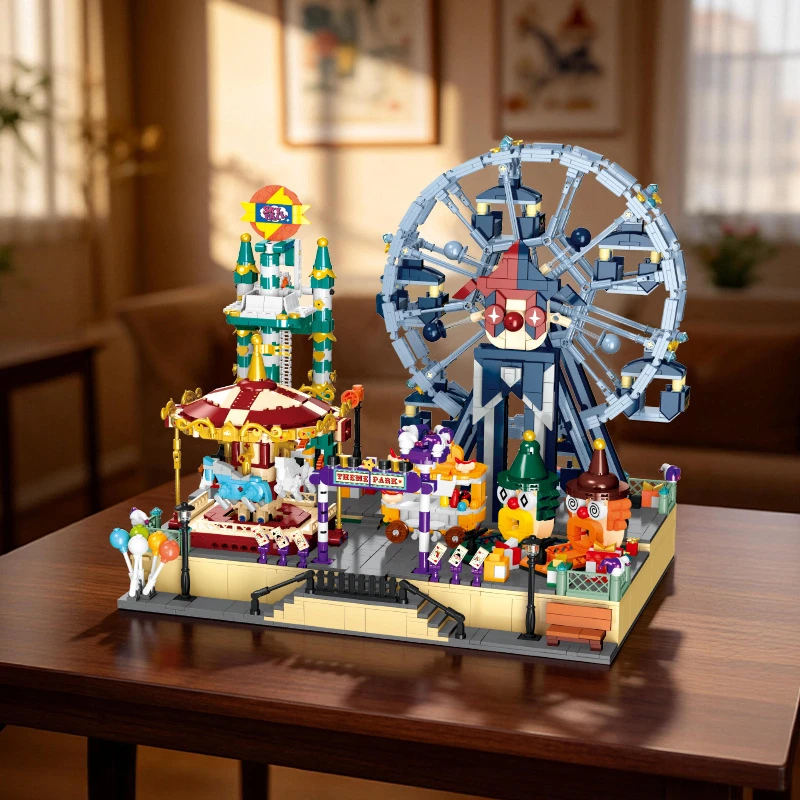 JJ9238 Amusement Park Ferris Wheel Building Blocks RC Bluetooth Motorized Model High Difficulty DIY Assemble Bricks Educational