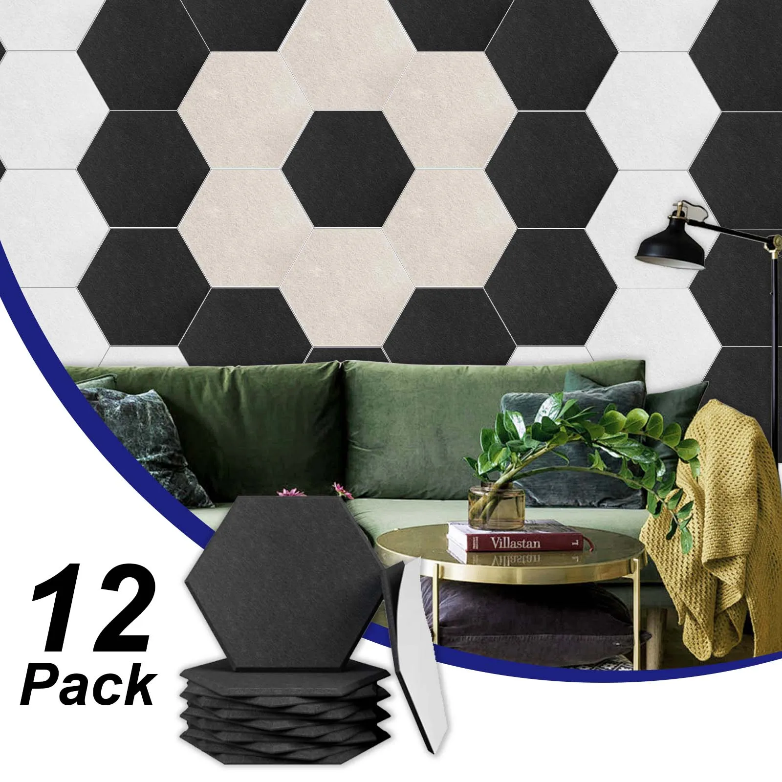 Paneles Acústicos de Alta Densidad, 6/12/18 Piezas, Insonorizantes, Absorbentes de Ruido, para Estudio, Sala de Tratamiento, Hogar, Pared, Tablero de Corcho Decorativo