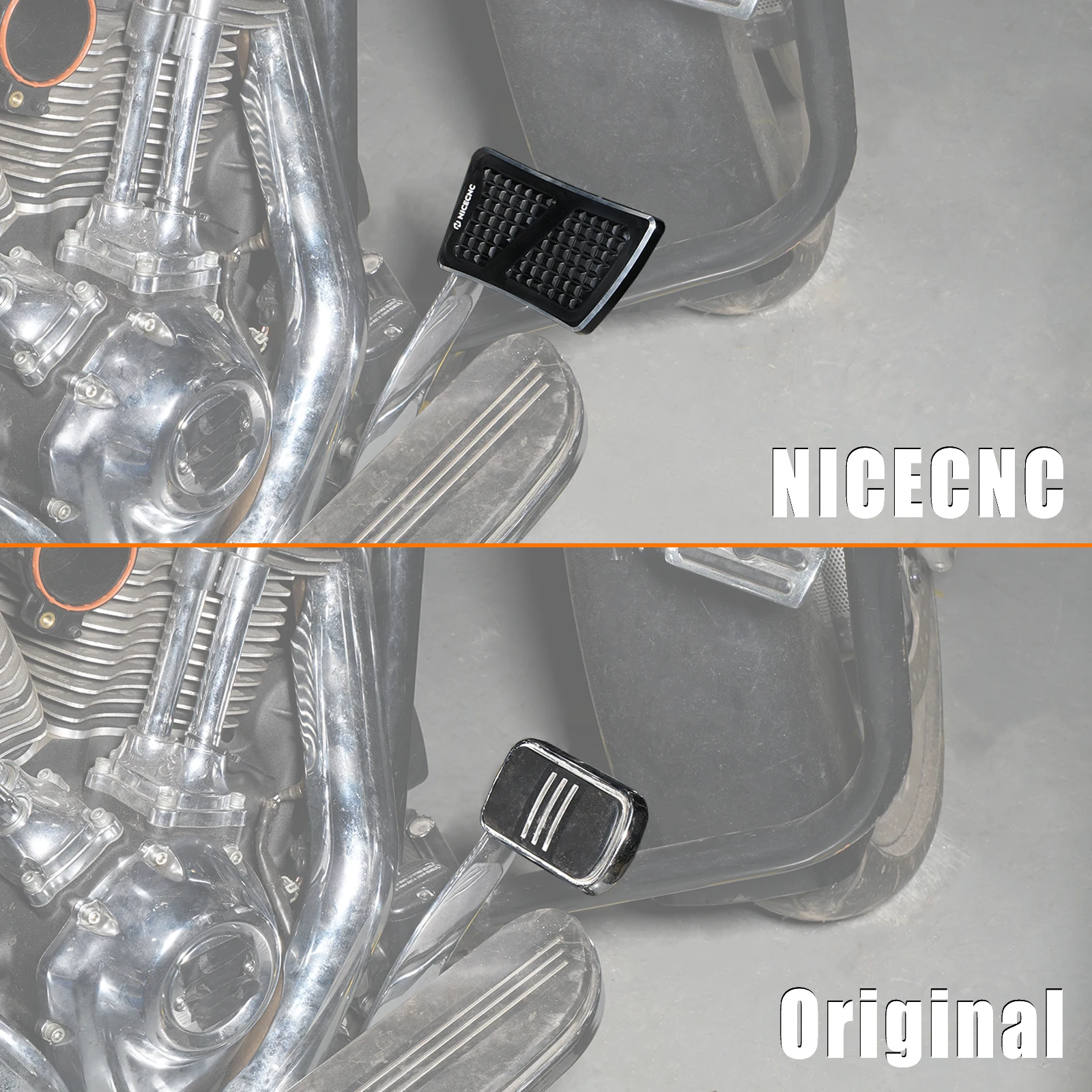 For Harley Fat Boy Deluxe Slim Heritage Classic Tri Glide Road Glide Street Glide Road King/Special Brake Pedal Pad 42444-04