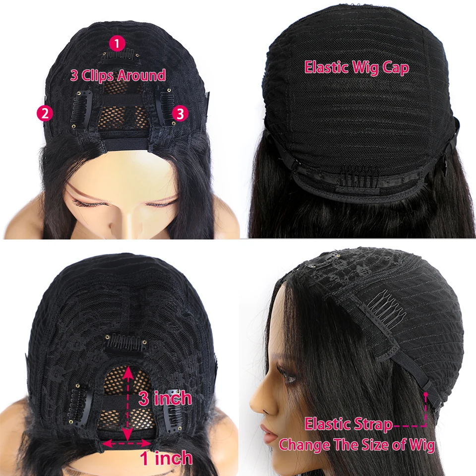 شعر مستعار مجعد Megeen-Kinky للنساء ، شعر بشري ، شعر بكر بورمي ، شعر مستعار بماكينة ، ترقية جزء U ، ترك صغير ، سهل التركيب ، 28in