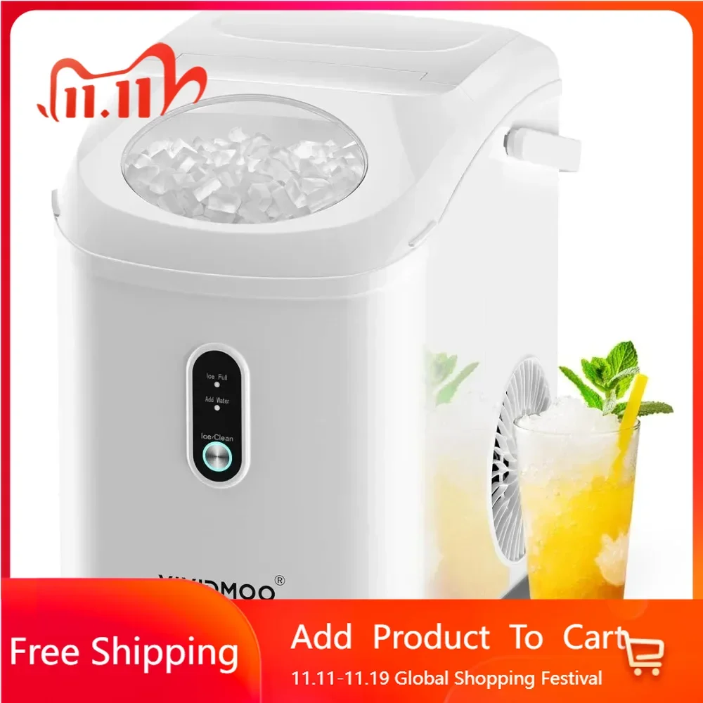 

Nugget Ice Makers Countertop, 33 Lbs/Day Sonic Ice Maker, with Tooth-Friendly Chewable Ice, with Self-Cleaning Function