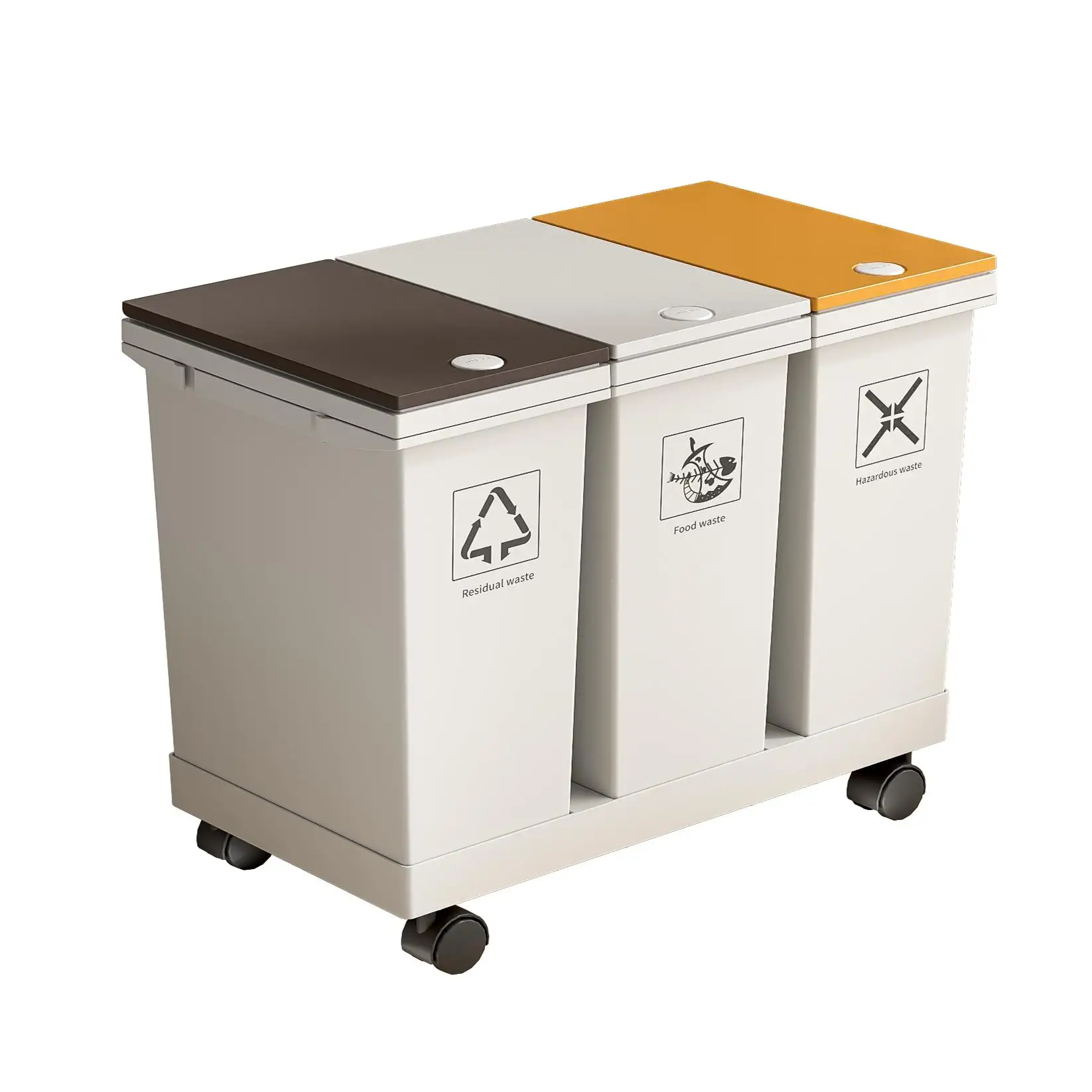 Mabalo Large Capaci Kitchen Living Room Classin Tra Can Double Barrel Tee Barrel Wet Dry Separation Home Storage...