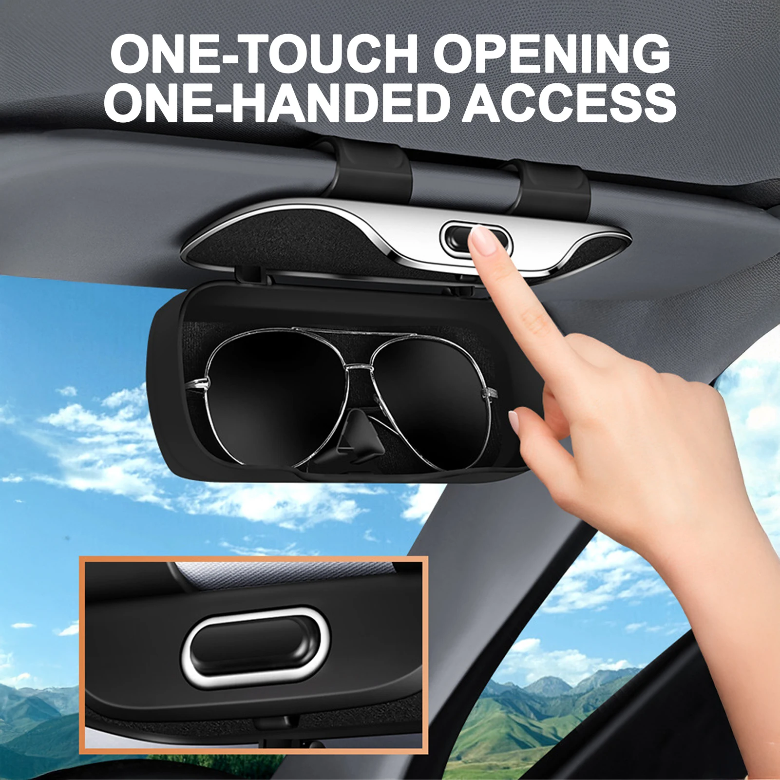 

Car Mounted Glasses Storage Holder Universal Auto Eyeglasses Organizer Box Fits All Glasses and Sunglasses