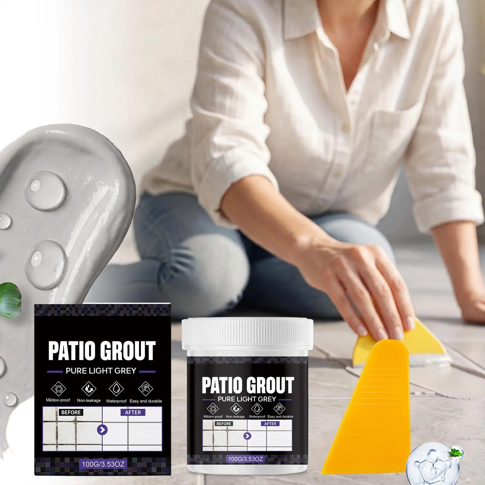 DIY Tile Grout Long Lasting Tile Grout Sealant DIY Crack Repair Agent Pool for Bathroom Shower Floors Crack Repair