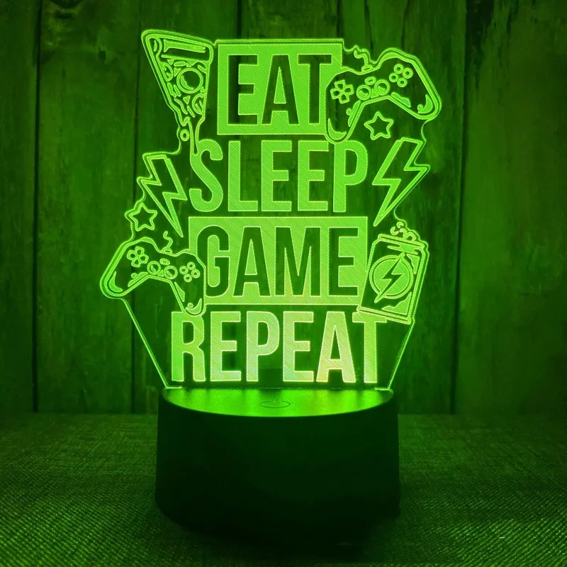 3D led lamp Gaming room light Games Night Light Table Lamp game controller for Children Headphones Game Zone Home Decor Gift