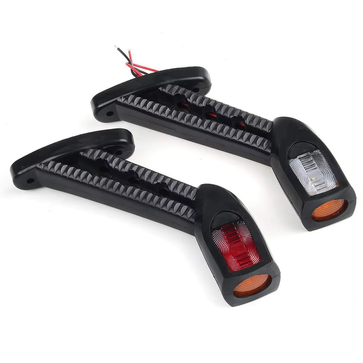 2PCS Truck Trailer Outline Light Caravan Side Marker Light Tail Light 3Faces White Red Yellow Car Stop Signal Lamp 12/24V Lorry