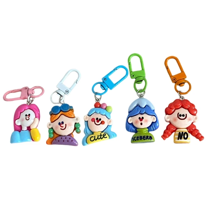 5Pcs Handmade Resin Clown Girl Charm for Necklace Bracelet Keychain Accessories