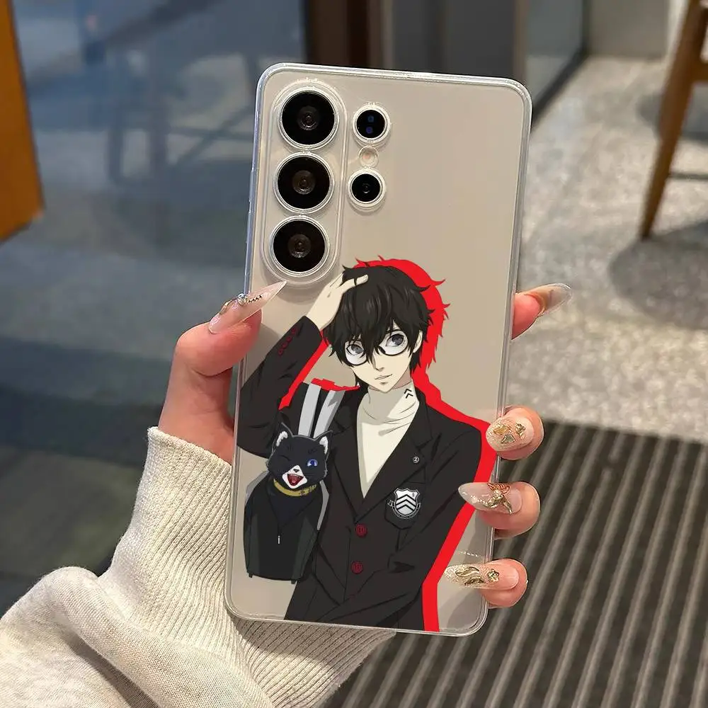 P-Persona 5 R-Ren A-Amamiya J-Joker Phone Case For Samsung S25,S24,S21,S22,S23,S30,Ultra,S20,Plus,Fe,Note,10,9,5G Transparent