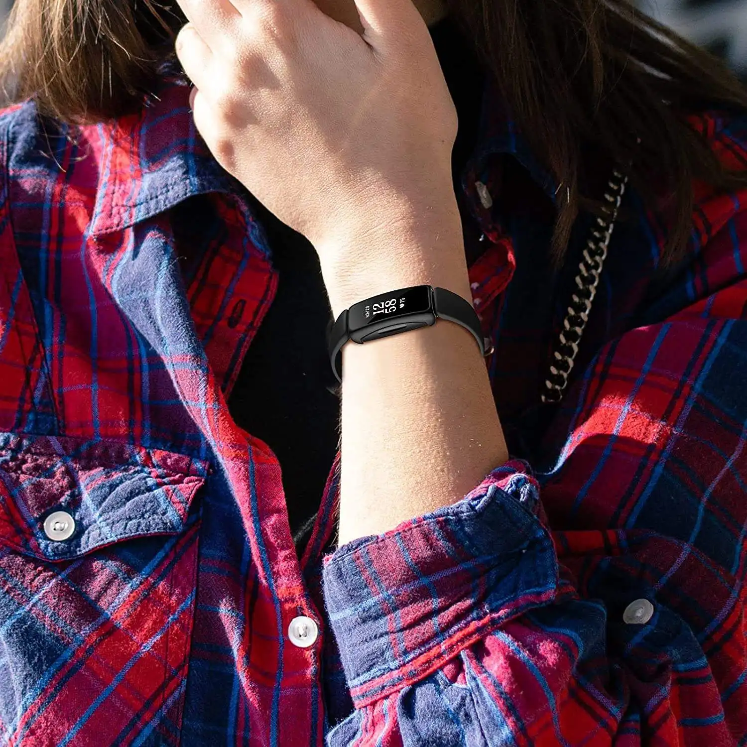 Capa Protetora de Tela Compatível com Fitbit Versa 2, TPU e Vidro Temperado, Anti-Scratch e Anti-Colisão