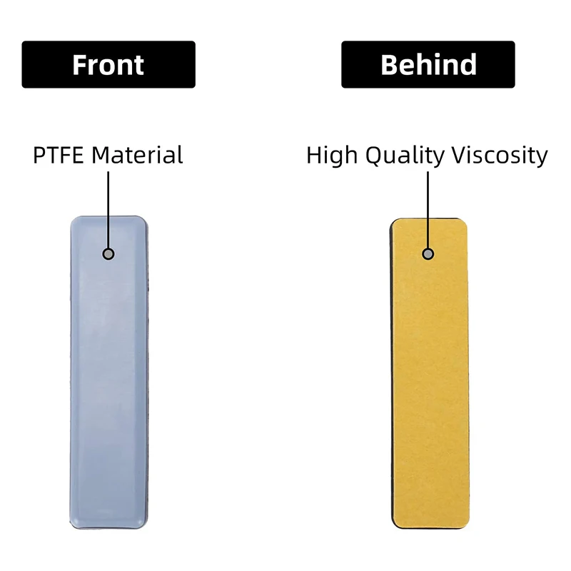 A23E-8Pc الأثاث ينزلق مستطيل الأثاث المتزلجون 25 مللي متر X 100 مللي متر أثاث ذاتي اللصق تتحرك المتزلجون لواقي الأرضية