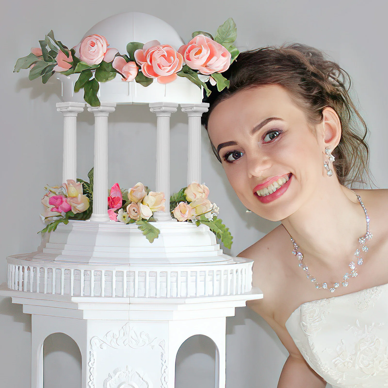 

8Pcs Plastic Cake Support Rods Roman Column Pillars Tiered Cake Holders Wedding Birthday Party Desert Table Display Stand