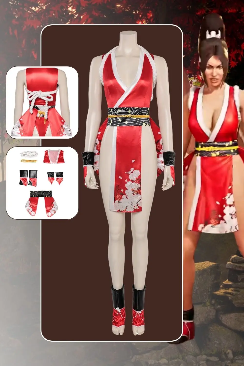 

Костюм для косплея Nitara Mai Shiranui Mortal Kombat, костюм для Хэллоуина, карнавальный костюм для маскировки для женщин и взрослых