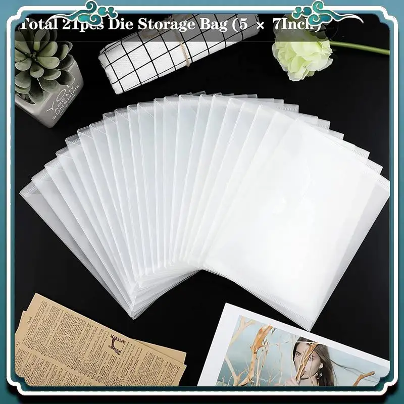 ABSK-100 Pcs Clear Stamp And Die Storage Bag Resealable Storage Pocket Large Envelope Case For DIY Scrapbooking Paper Card