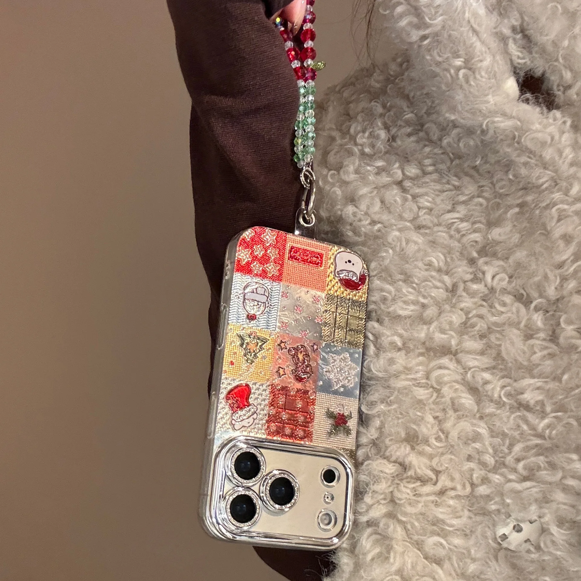 عيد ميلاد سعيد سعيد لامعة 2026 محظوظ بريق جراب هاتف آيفون 15 16 برو ماكس 13 14 17 برو ماكس الغطاء الخلفي #4