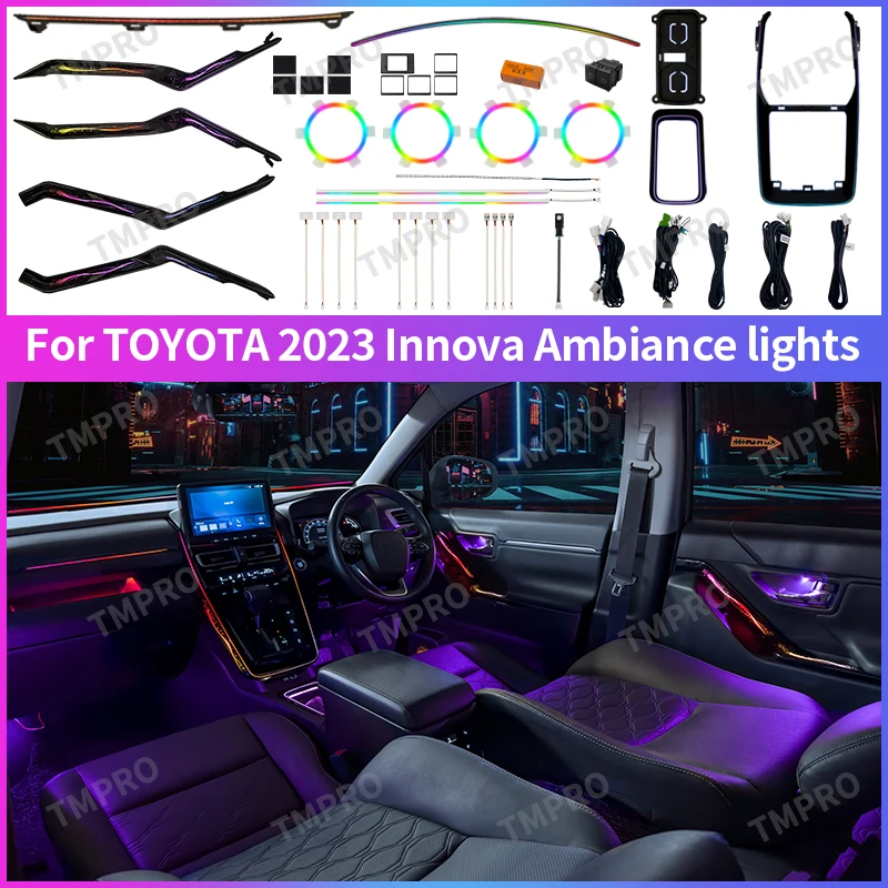 

Applicable for 2023-2025 Toyota Innova Car Ambient Lights Automotive Interior Decoration64 Colors LED