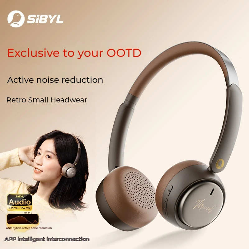 SIBYL Y7 PRO Bluetooth Headphones Active Noise Reduction HiFi Stereo Sound Long Battery Life Low Latency Custom Music Headset