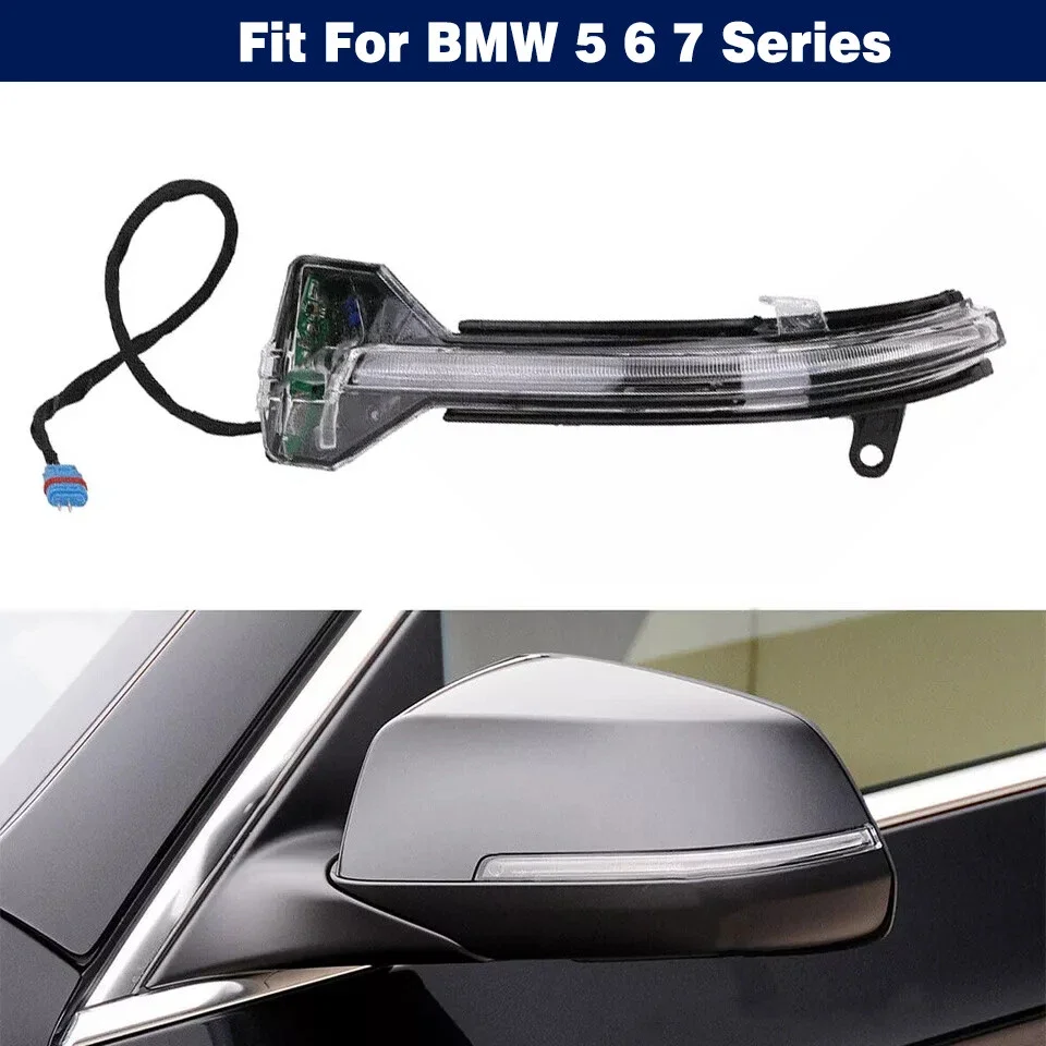 For BMW 5 6 7 Series F11 F07 F06 F10 Reverse Mirror Edge Light 63137308535 Pair Left&Right Rearview Mirror Turn Signal Light