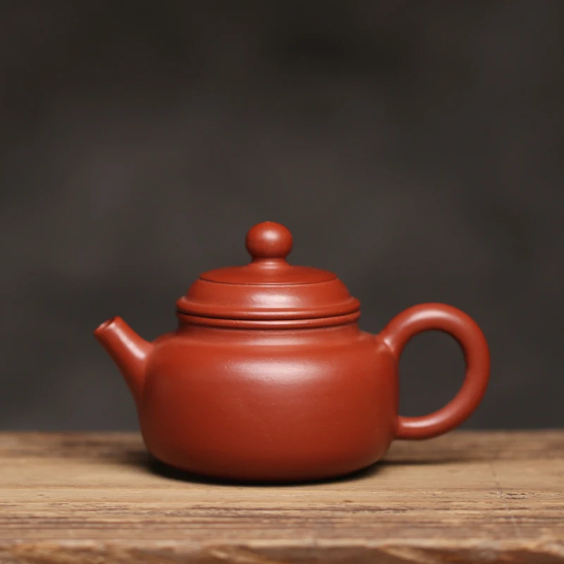 Purple Sand, Red Mud, Little De, Bell Wide Mouth, Gongfu, Set, Tea Pot, Can, Hand Handle, Small And Skilled