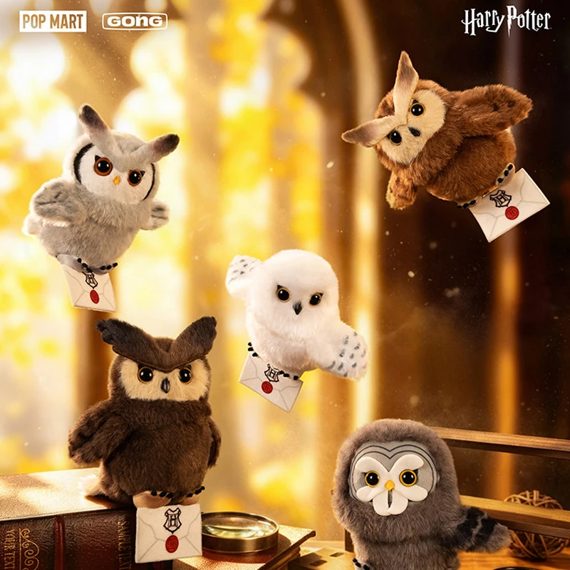 POPMART GONG Harry Potter Owl Series Plush Pendant Trendy Blind Box Toy Mystery Box Cute Anime Figure Doll  Home Decoration Gift