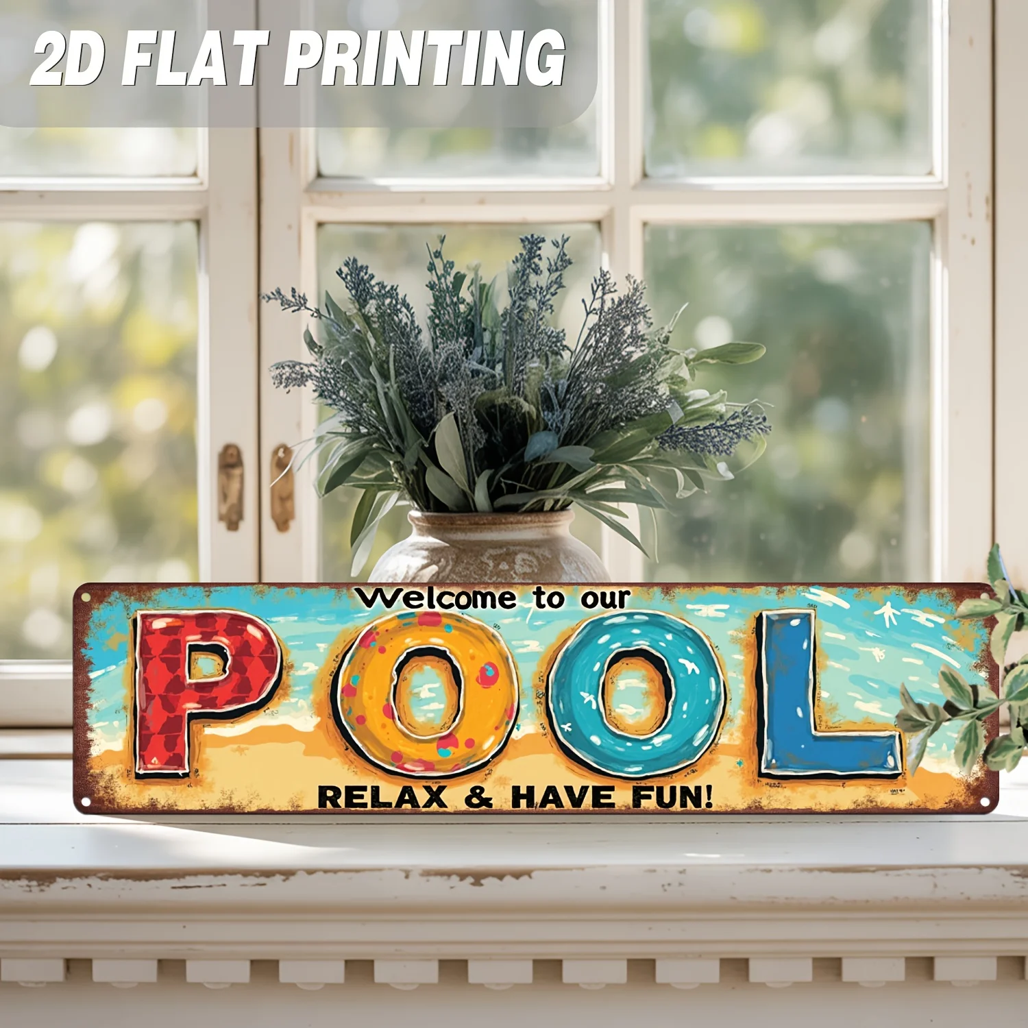 2D Flat - Vintage 2D Flat Metal Sign 