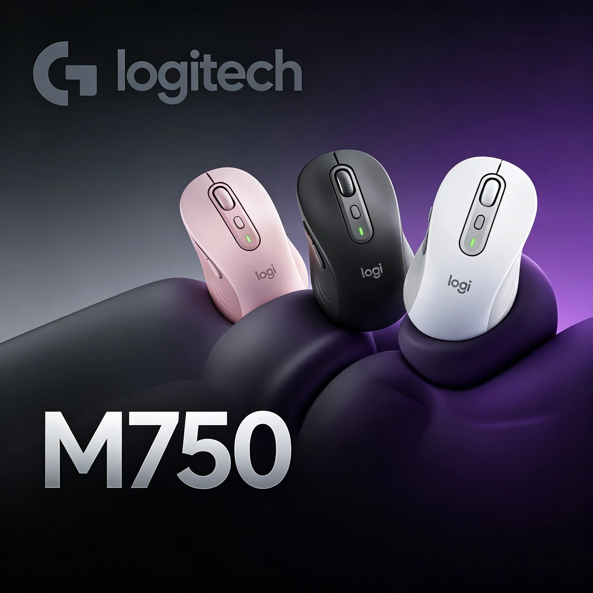 Logitech M750 High‑Precision Tracking Wireless Mouse,Easy‑Switch Multi‑Device Pairing,Ergonomic Silent Mice Compatible With Chro