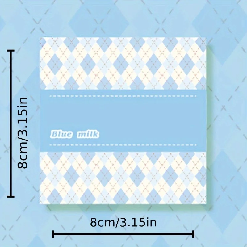 Box of 200 thick sticky notes | 6 series of color sticky notes | very suitable for school and office use | plaid tribal design - view 3