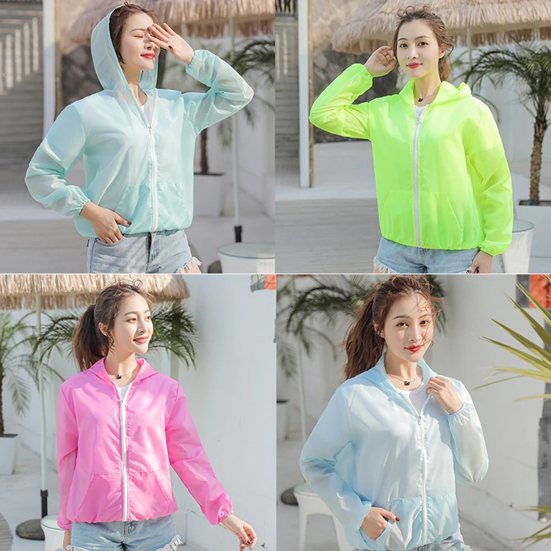 Chaqueta de protección solar de verano para mujer, cortavientos deportivo de secado rápido Anti-UV, camisa de protección solar para correr y ciclismo