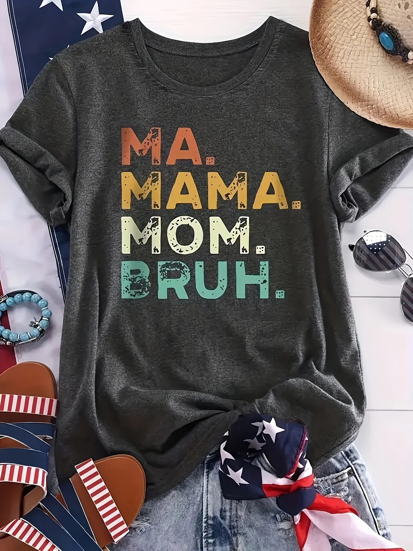 

Fashionable Ladies round Neck Sweatshirt Letter Pattern Print Comfortable Streetwear Casual Street Style