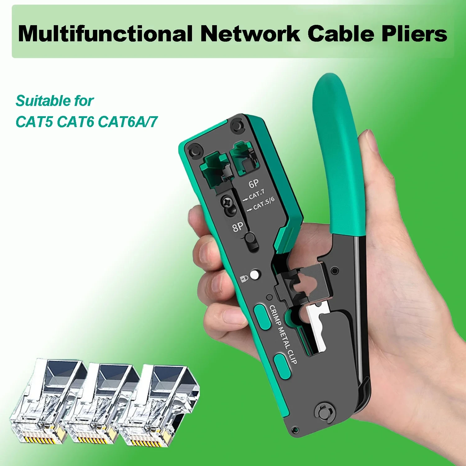 Multifunctional Network Cable Pliers Crimping Pliers universal wiring pliers Wire Stripper/Wire Cutter for CAT5 CAT6 CAT6A/7