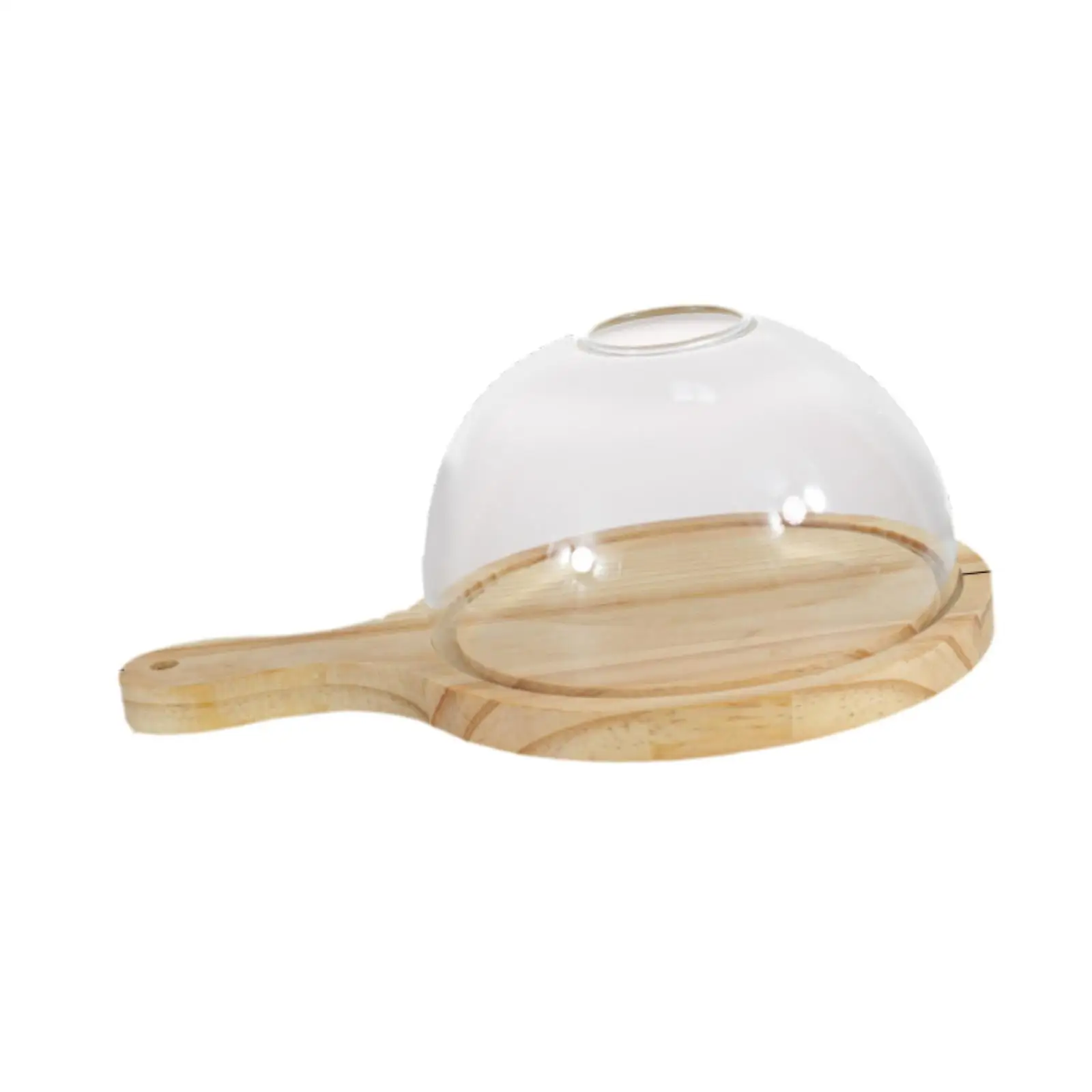 Minimalist Glass Smoking Dome Food Cover Thick Wall Cloche with Smoke Entry for Kitchen Grill Use