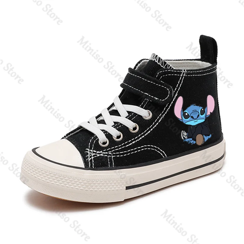 Calçado desportivo infantil Lilo Stitch, calçado casual estampado para desenhos animados, sapatilhas para meninas e meninos, moda infantil, infantil, lona, 1038