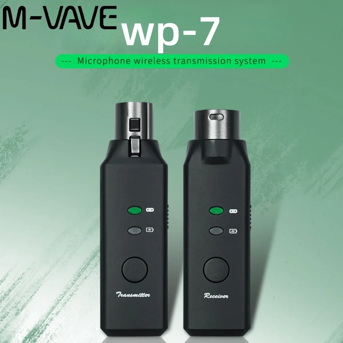 

M-VAVE WP-7 Wireless Microphone Xlr Transmitter Receiver/12ms Delay/30m Range/Mic System for Dynamic Microphones Dual-channel