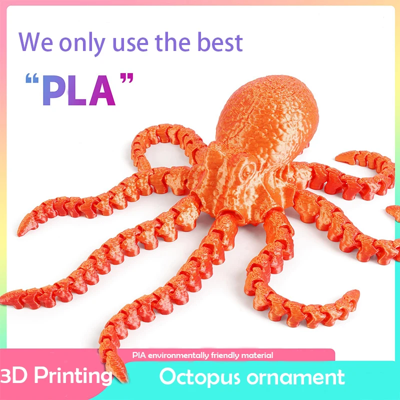 3D Printed Octopus Figures Multi-Jointed Movable Figurine Home Office Decor Children's Gift Handmade Gift