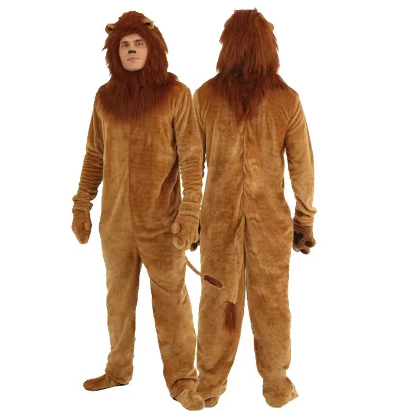 Mono de Cosplay del Rey León de dibujos animados para niños y adultos, traje Unisex para fiesta, traje completo, traje de Carnaval de Halloween