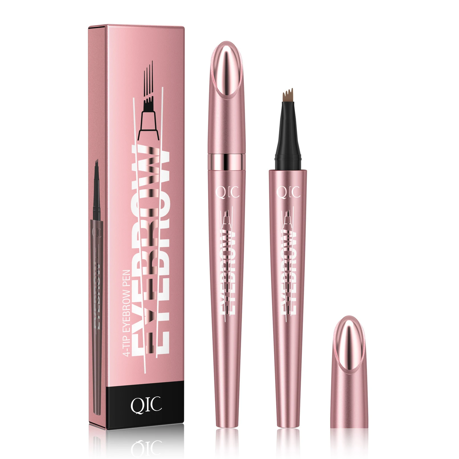 4 Fork Tip Eyebrow Pencil 3D Microblading Waterproof Dark Brown Natural Colour Fine Stroke Magic Eyebrow Pencil 2025 New Ladies