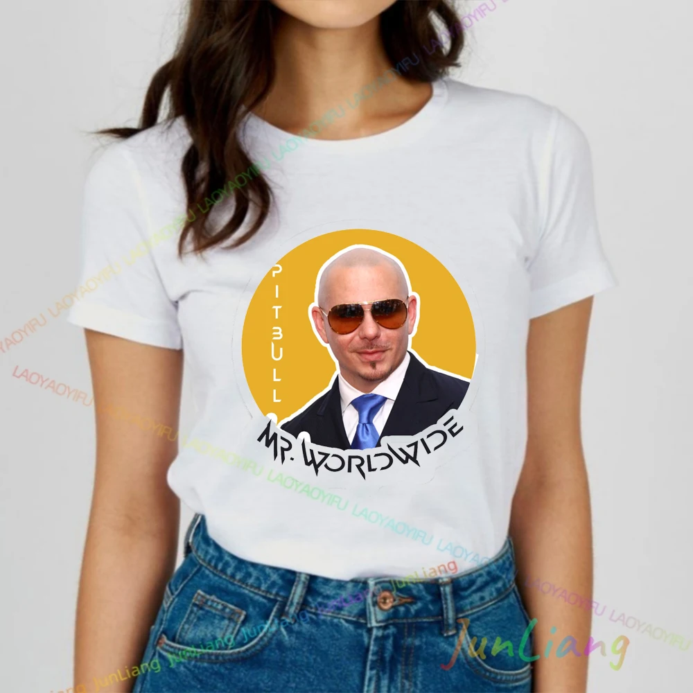 Camiseta Masculina de Manga Curta Dólar Pitbull Música, Camiseta Gráfica Mr. Worldwide, Cool Singer, 100% Algodão, Y2K, Verão