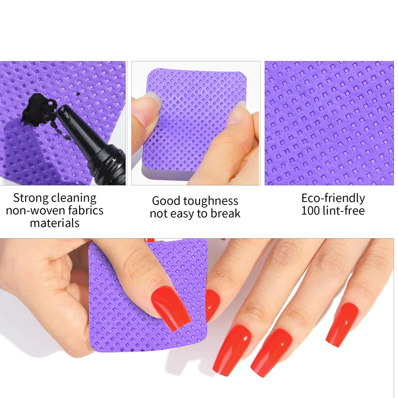 300-100 قطعة خالية من الوبر مناديل الأظافر جل مزيل الأنسجة خالية من الألومنيوم مسمار البولندية تنظيف منصات ل NaiArt الجمال تنظيف أداة العناية