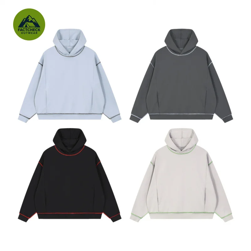 FACTCHECK Luxury Quality EU US Size Reverse-Stitched 420G Heavyweight Hoodie Loose-Fit Street Travel Fleece Sweatshirt For Men