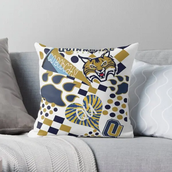 

Quinnipiac University Collage Printing Throw Pillow Cover Office Comfort Decor Hotel Fashion Car Pillows not include One Side