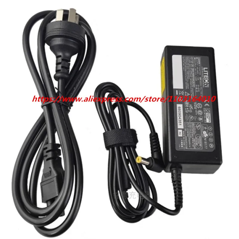 حقيقي PA-1650-22 ل Liteon محول التيار المتردد 19 فولت 3.42A 65 واط 5.5x1.7 مللي متر محول الطاقة لأجهزة الكمبيوتر المحمول أيسر مع طرف 5.5x1.7 مللي متر