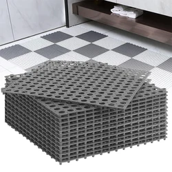 Interlocking Rubber Floor Tiles Non-Slip Pool Mat Soft PVC Splicing Shower Mat Outdoor Cushion Mat for Bathroom Deck Drain Pool