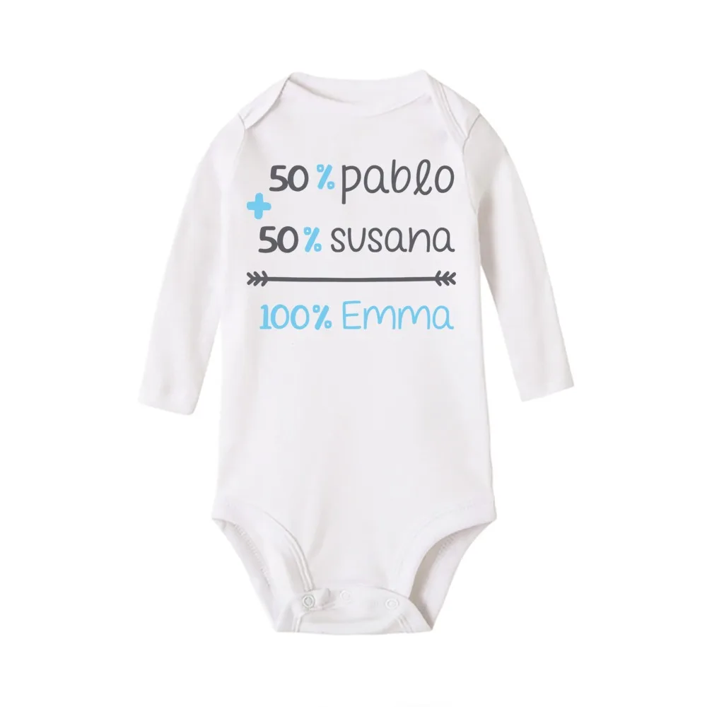 Personalized Casual Print Baby Romper Round Neck Short Sleeve Infant Bodysuit Custom Dad Mom Baby Name Funny Toddler Clothing