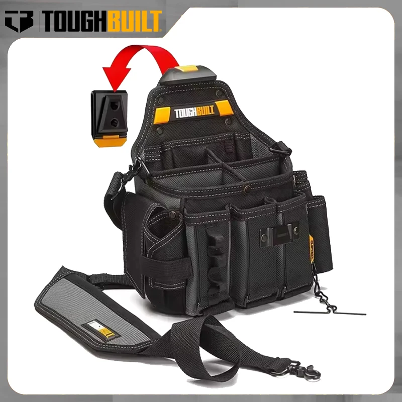 TOUGHBUILT TB-CT-104 ماستر كهربائي الحقيبة حزام الكتف 25 جيوب قوية البناء كهربائي تخزين أداة حقيبة